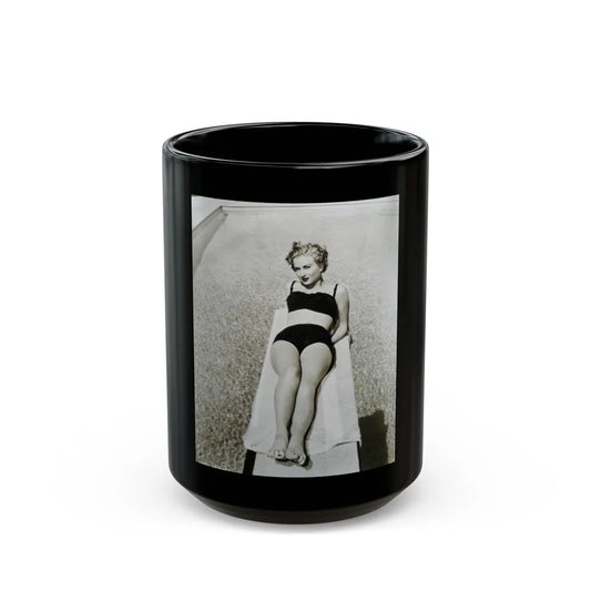 Carol Ohmart #69 (Vintage Female Icon) Black Coffee Mug-15oz-Go Mug Yourself