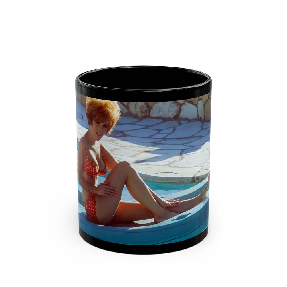 Jill St. John #162 (Vintage Female Icon) Black Coffee Mug-11oz-Go Mug Yourself