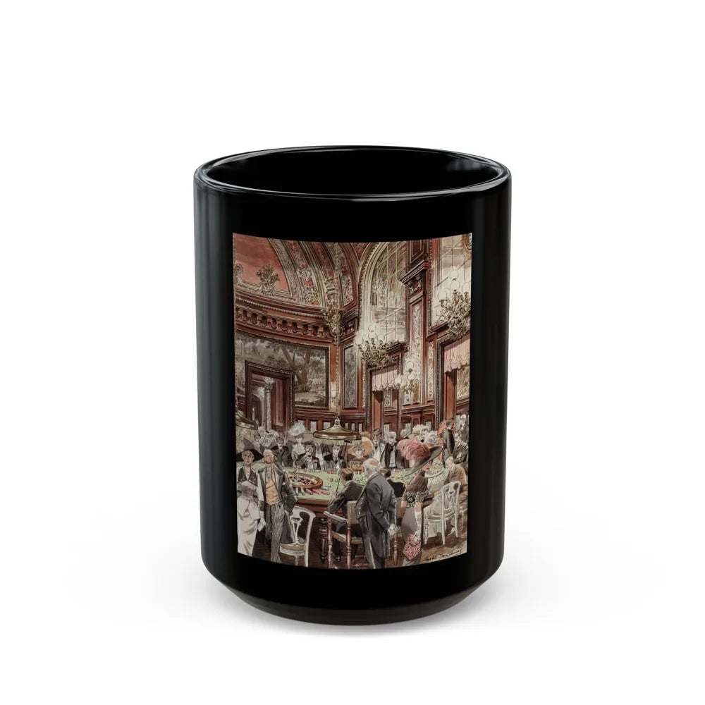 Crowd at Roulette Table - Black Coffee Mug-15oz-Go Mug Yourself