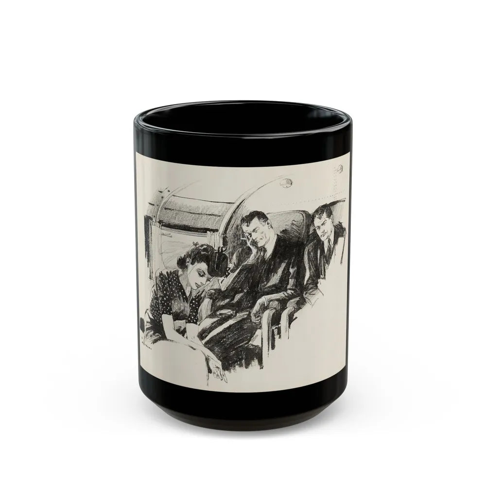 Blue Book Magazine Illustration, February 1943 - Black Coffee Mug-15oz-Go Mug Yourself