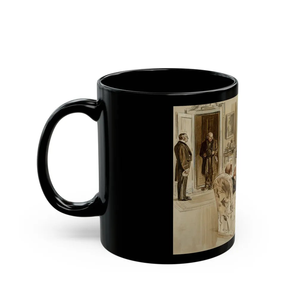 Gentleman's Club, Interior Illustration - Black Coffee Mug-Go Mug Yourself