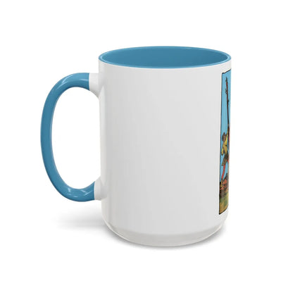 The 5 of Wands (Tarot Card) Accent Coffee Mug-Go Mug Yourself