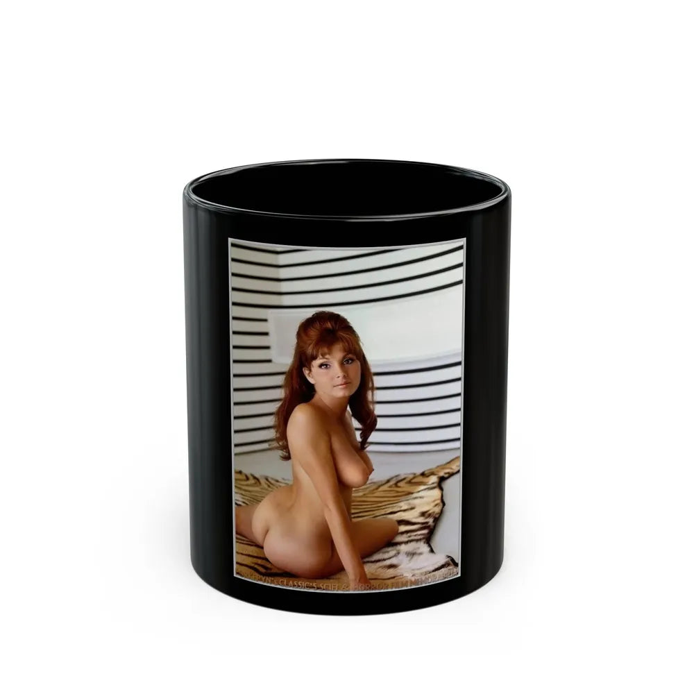 Victoria Vetri #76 - Nude (Vintage Female Icon) Black Coffee Mug-11oz-Go Mug Yourself