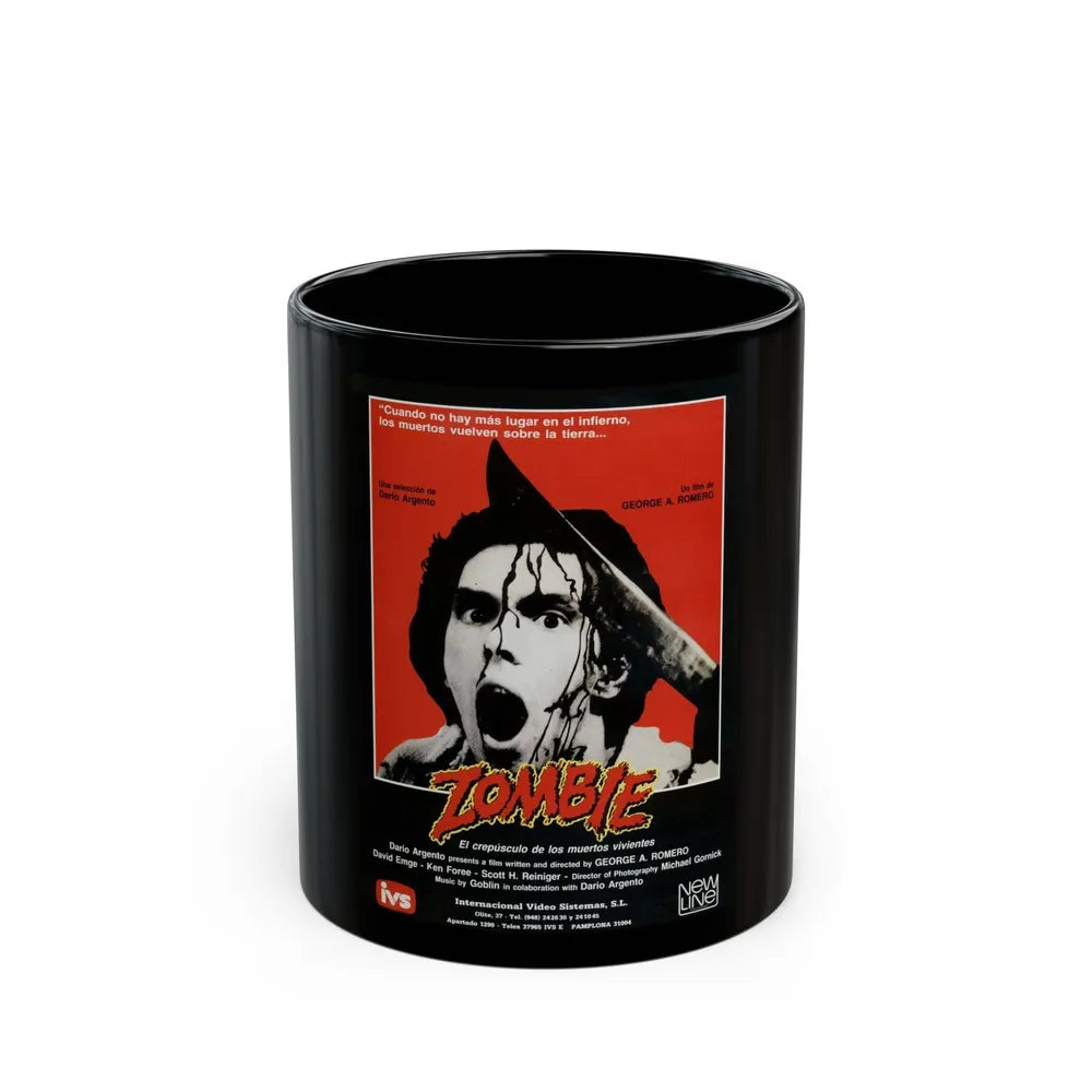 DAWN OF THE DEAD (ITALIAN) 1978 Movie Poster - Black Coffee Mug-11oz-Go Mug Yourself