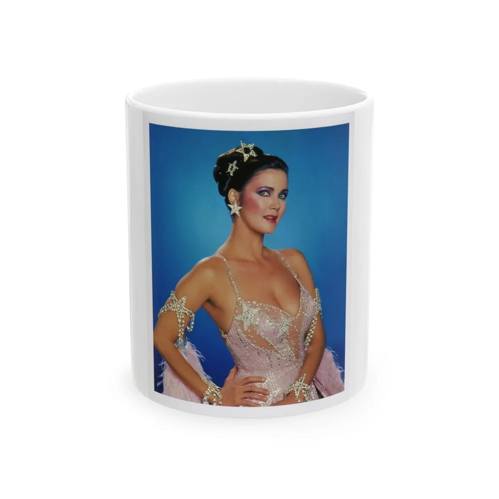 Lynda Carter #166 (Vintage Female Icon) White Coffee Mug-11oz-Go Mug Yourself