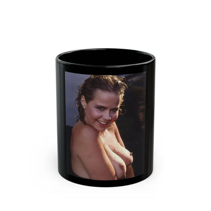 Linda Blair #248 - Topless (Vintage Female Icon) Black Coffee Mug-11oz-Go Mug Yourself