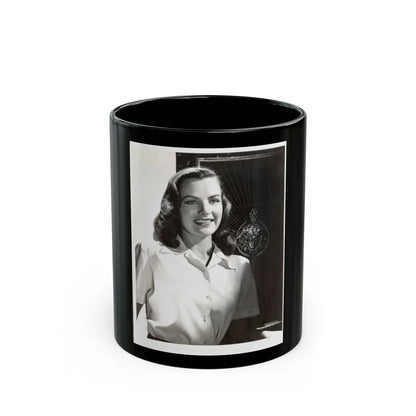 Ella Raines #208 (Vintage Female Icon) Black Coffee Mug-11oz-Go Mug Yourself