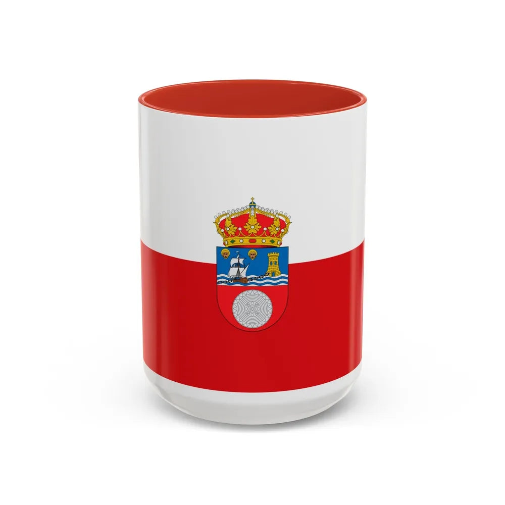 Flag of Cantabria Spain - Accent Coffee Mug-15oz-Red-Go Mug Yourself