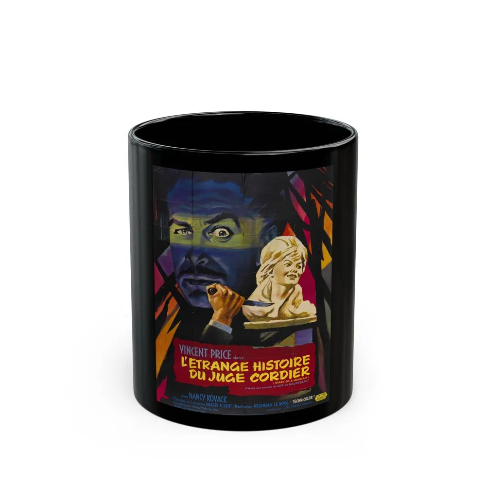 DIARY OF A MADMAN (FRENCH) 1963 Movie Poster - Black Coffee Mug-11oz-Go Mug Yourself