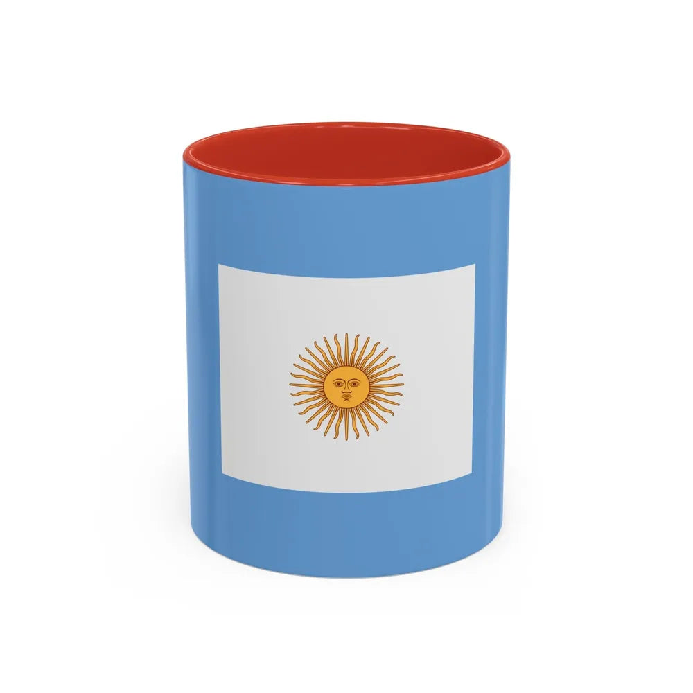 Naval Jack of Argentina - Accent Coffee Mug-11oz-Red-Go Mug Yourself