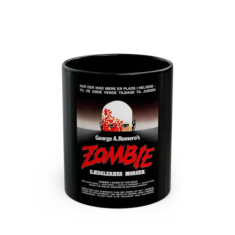 DAWN OF THE DEAD (DANISH) 1978 Movie Poster - Black Coffee Mug-11oz-Go Mug Yourself