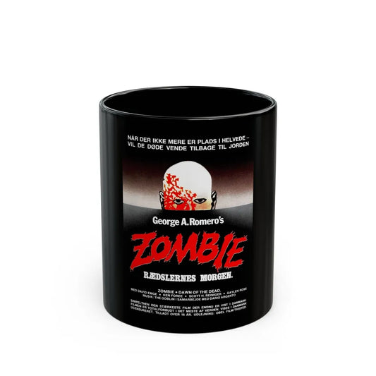 DAWN OF THE DEAD (DANISH) 1978 Movie Poster - Black Coffee Mug-11oz-Go Mug Yourself