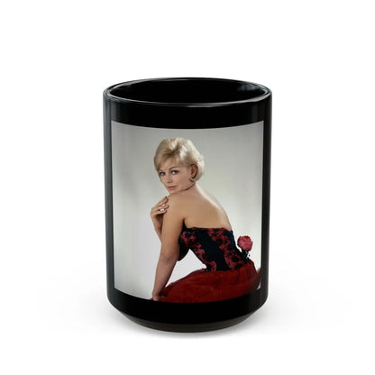 Kim Novak #331 (Vintage Female Icon) Black Coffee Mug-15oz-Go Mug Yourself