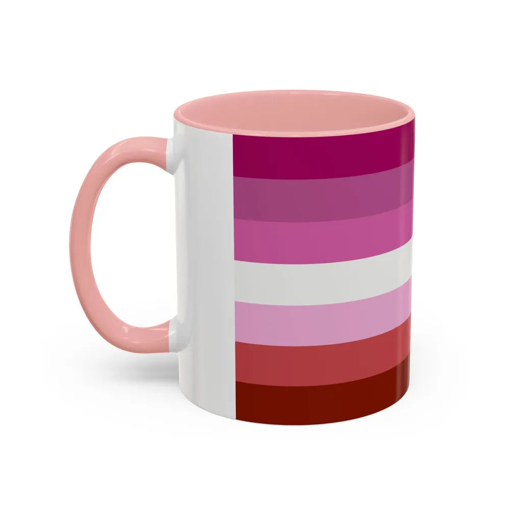 Lesbian Pride Flag - Accent Coffee Mug-Go Mug Yourself