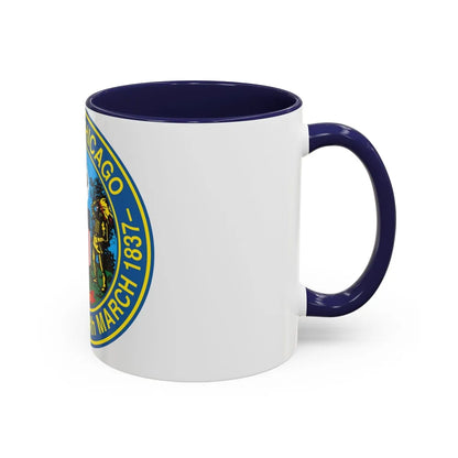 Seal of Chicago Illinois - Accent Coffee Mug-Go Mug Yourself