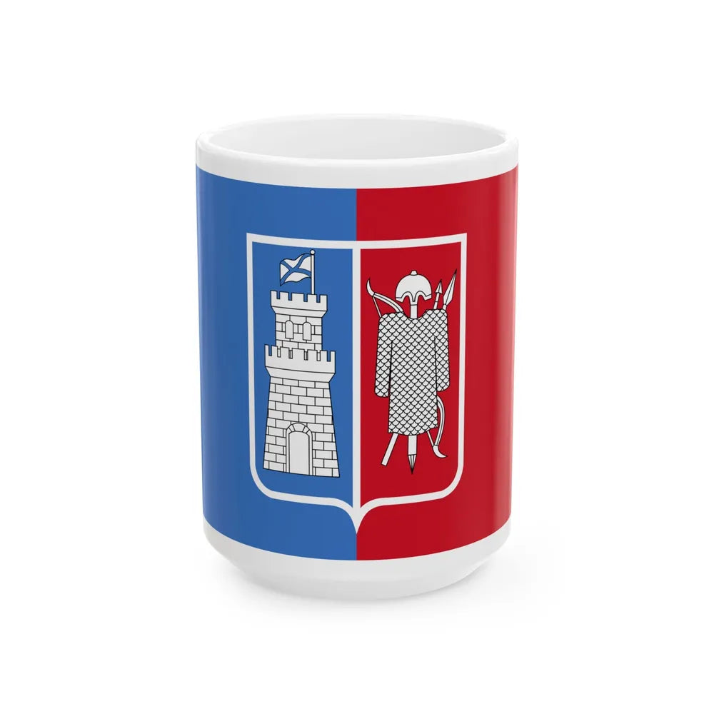 Flag of Rostov na Donu Russia - White Coffee Mug-15oz-Go Mug Yourself