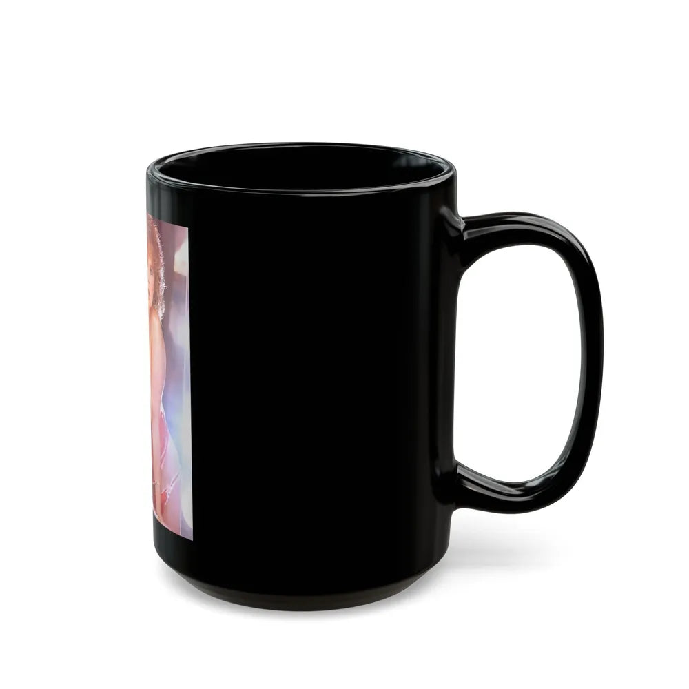 Linda Blair #138 - Partially Topless (Vintage Female Icon) Black Coffee Mug-Go Mug Yourself