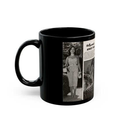 Greta Thyssen #16 - American Beauties Mag. '53 - 2 Pages with, 5 B&W Photos (Vintage Female Icon) Black Coffee Mug-Go Mug Yourself