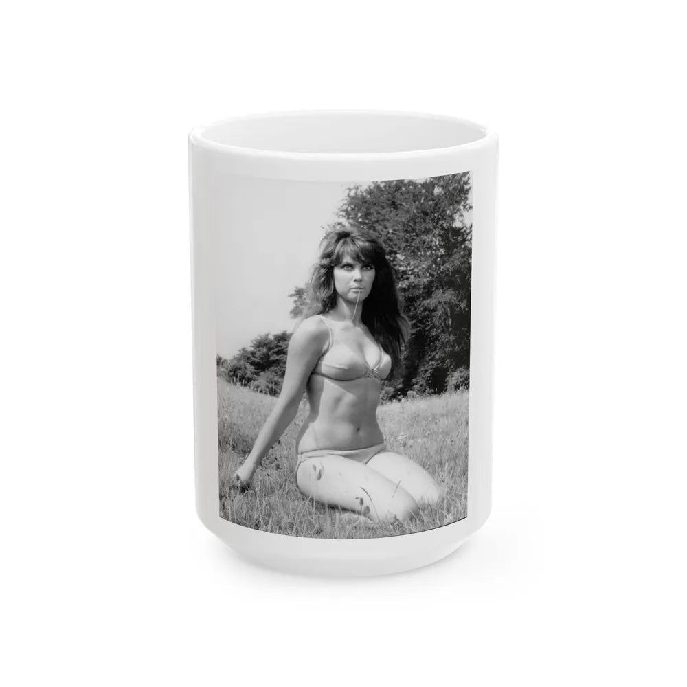 Caroline Munro #287 (Vintage Female Icon) White Coffee Mug-15oz-Go Mug Yourself