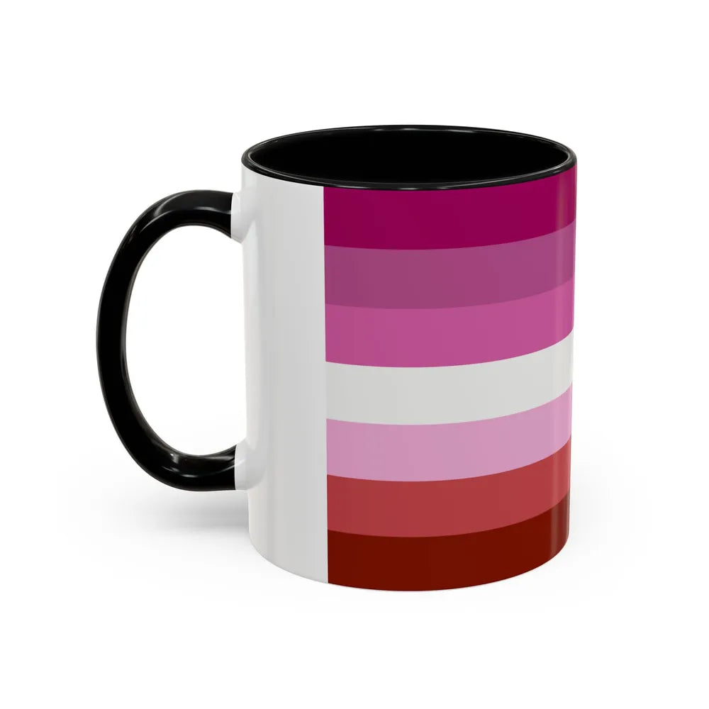 Lesbian Pride Flag - Accent Coffee Mug-Go Mug Yourself