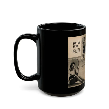 Barbara Darrow #36 - 3 B&W Photos & Captions from Picture Scope Digest Mag. Jan. '57 (Vintage Female Icon) Black Coffee Mug-Go Mug Yourself