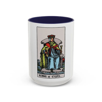 The King of Cups (Tarot Card) Accent Coffee Mug-15oz-Navy-Go Mug Yourself