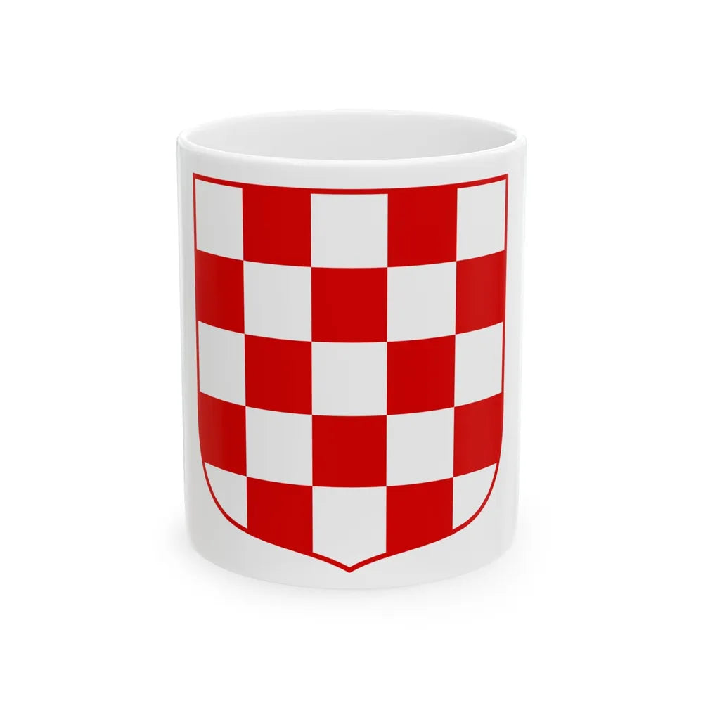 Coat of arms of Croatia (white chequy) - White Coffee Mug-11oz-Go Mug Yourself