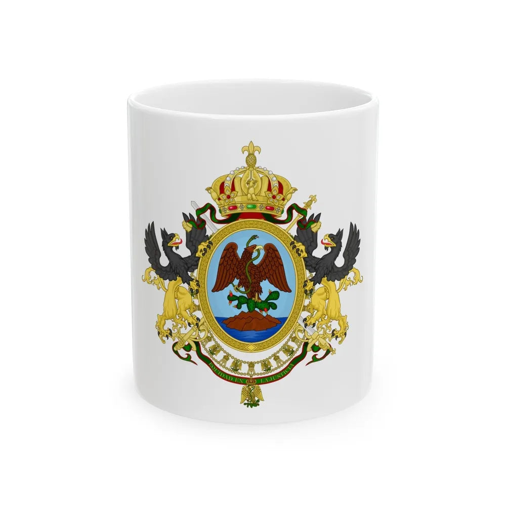 Coat of Arms Second Mexican Empire - White Coffee Mug-11oz-Go Mug Yourself