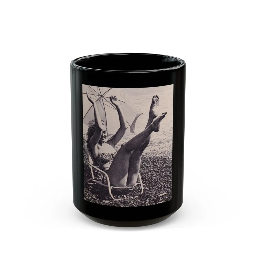 Julie Newmar #212 (Vintage Female Icon) Black Coffee Mug-15oz-Go Mug Yourself