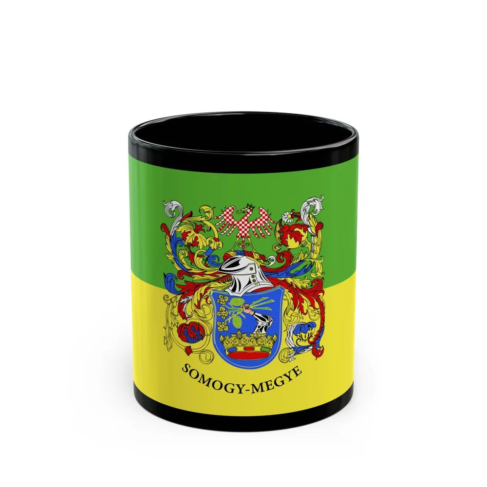 Flag of Somogy County Hungary - Black Coffee Mug-11oz-Go Mug Yourself