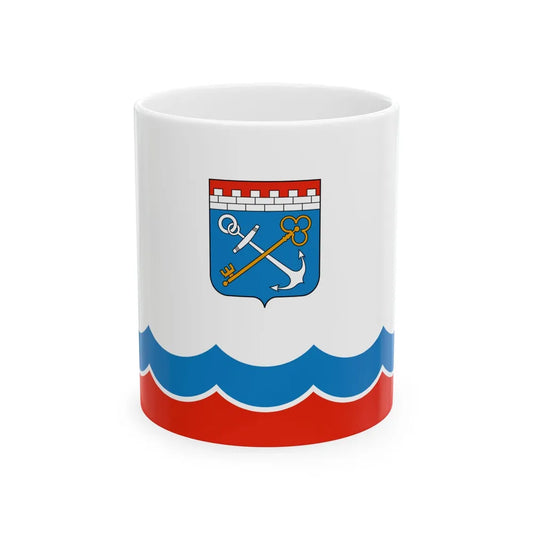 Flag of Leningrad Oblast Russia - White Coffee Mug-11oz-Go Mug Yourself