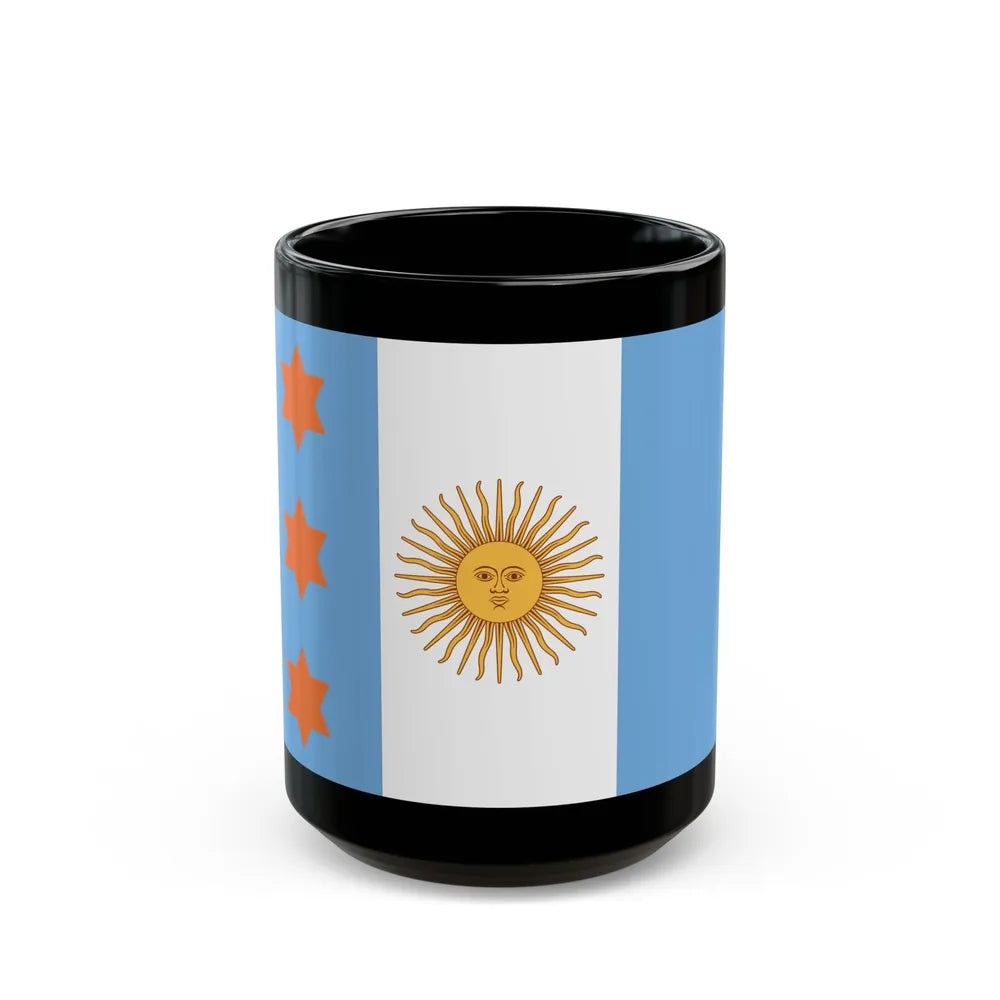 Flag of Argentine Teniente General 1894 to 1904 - Black Coffee Mug-15oz-Go Mug Yourself