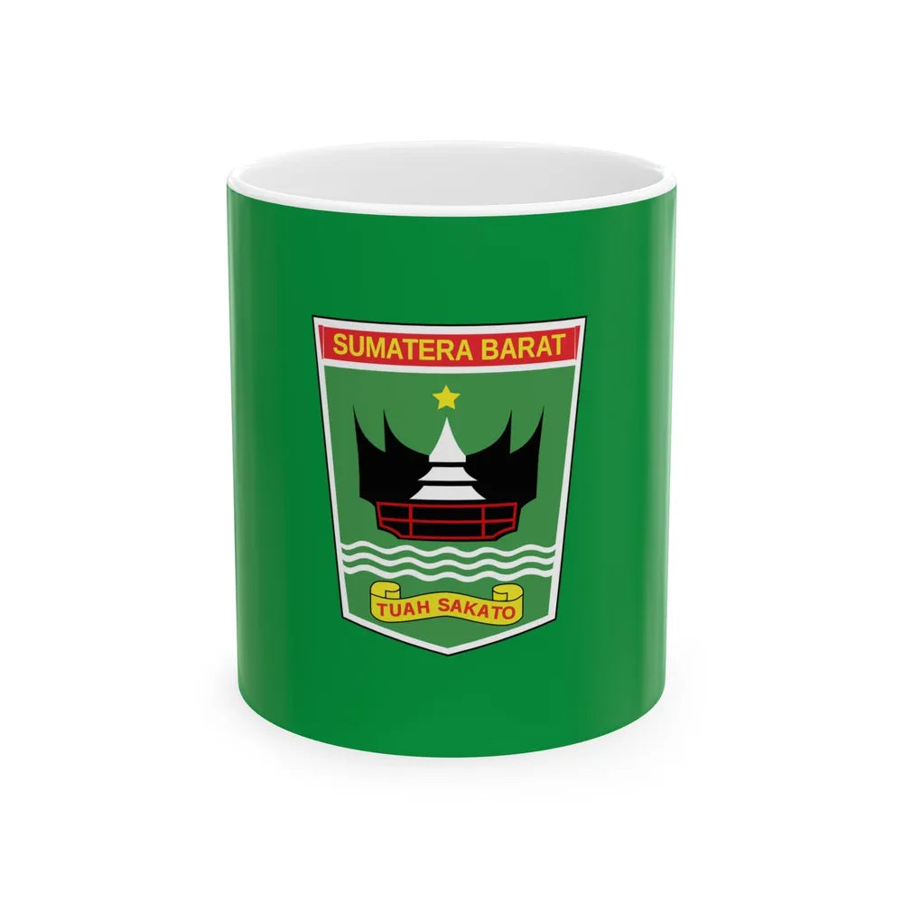 Flag of West Sumatra Indonesia - White Coffee Mug-11oz-Go Mug Yourself