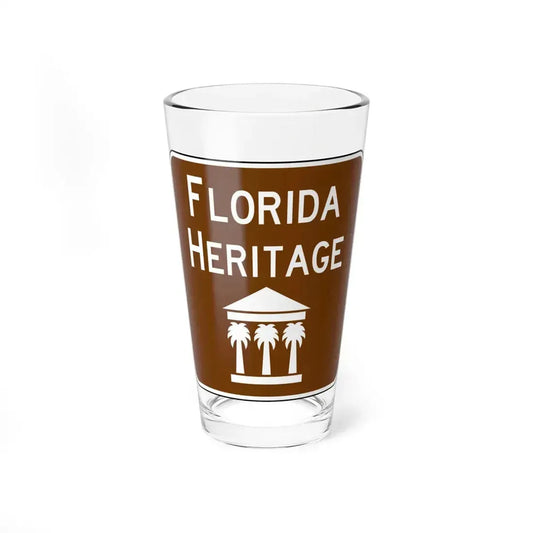 FDOT Road sign - Florida Heritage (Florida) (Road Sign) Pint Glass 16oz 16oz - Go Mug Yourself