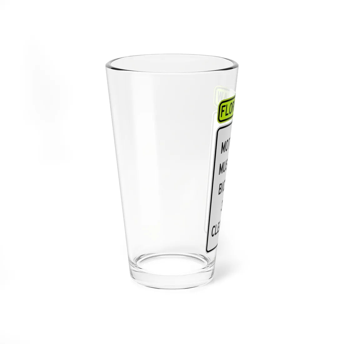 FDOT Road sign - Give Bicycle 3 Feet Clearance (Florida) (Road Sign) Pint Glass 16oz - Go Mug Yourself
