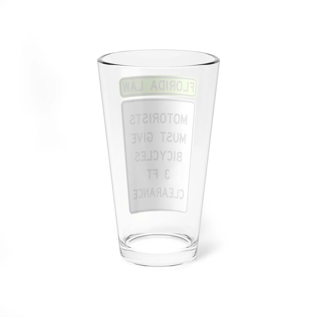 FDOT Road sign - Give Bicycle 3 Feet Clearance (Florida) (Road Sign) Pint Glass 16oz - Go Mug Yourself