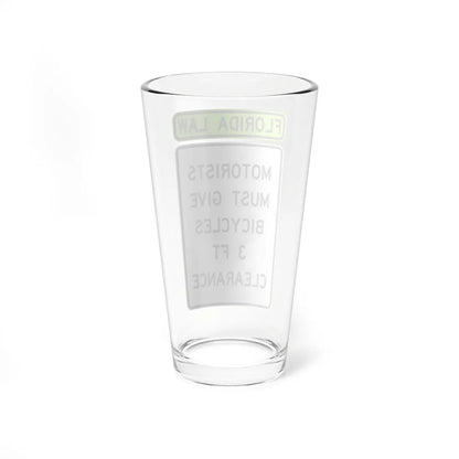 FDOT Road sign - Give Bicycle 3 Feet Clearance (Florida) (Road Sign) Pint Glass 16oz - Go Mug Yourself