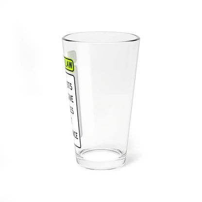 FDOT Road sign - Give Bicycle 3 Feet Clearance (Florida) (Road Sign) Pint Glass 16oz - Go Mug Yourself