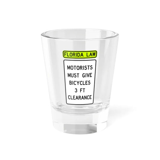 FDOT Road sign - Give Bicycle 3 Feet Clearance (Florida) (Road Sign) Shot Glass 1.5oz 1.5oz - Go Mug Yourself