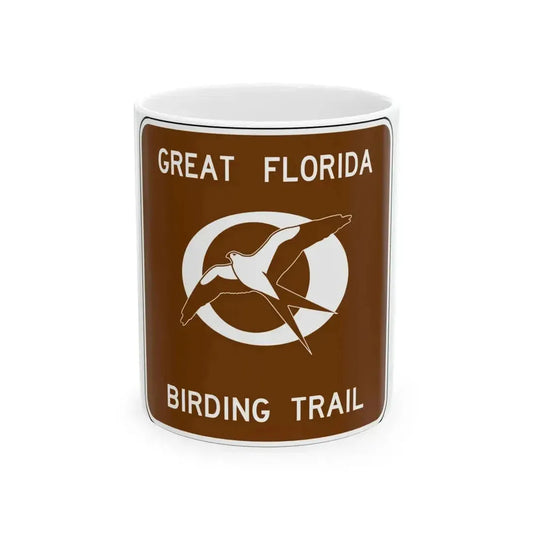 FDOT Road sign - Great Florida Birding Trail (Florida) (Road Sign) White Coffee Mug 11oz - Go Mug Yourself