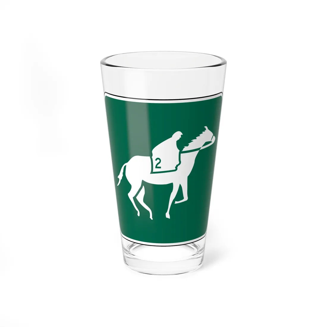 FDOT Road sign - Horse track (Florida) (Road Sign) Pint Glass 16oz 16oz - Go Mug Yourself
