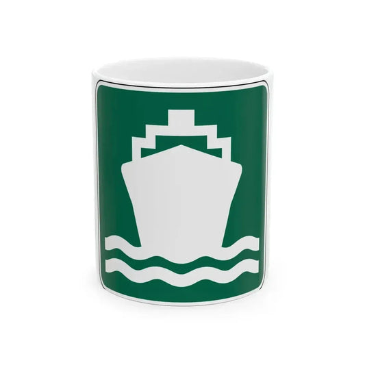 FDOT Road sign - Passenger ship (Florida) (Road Sign) White Coffee Mug 11oz - Go Mug Yourself