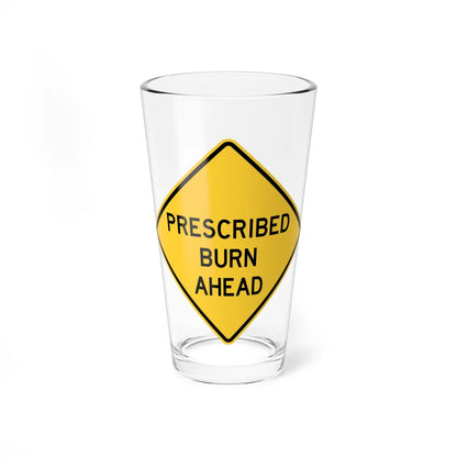 FDOT Road sign - Prescribed burn ahead (Florida) (Road Sign) Pint Glass 16oz 16oz - Go Mug Yourself