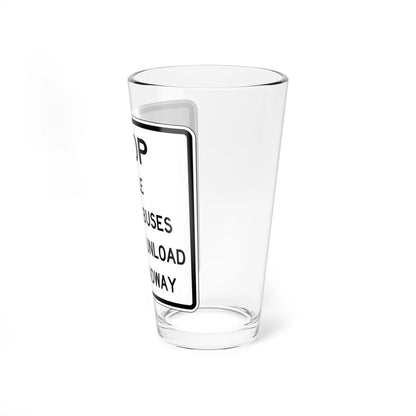FDOT Road sign - School bus stop regulation 1 (Florida) (Road Sign) Pint Glass 16oz - Go Mug Yourself