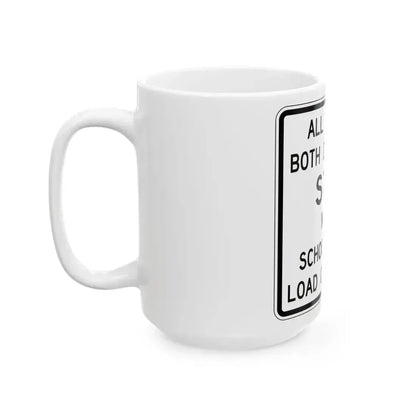 FDOT Road sign - School bus stop regulation 2 (Florida) (Road Sign) White Coffee Mug - Go Mug Yourself