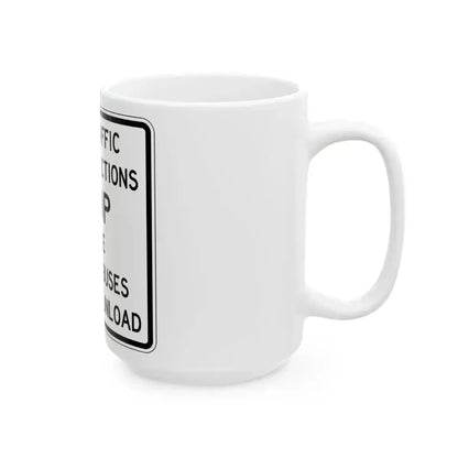 FDOT Road sign - School bus stop regulation 2 (Florida) (Road Sign) White Coffee Mug - Go Mug Yourself
