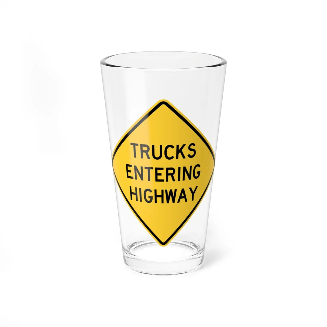 FDOT Road sign - Truck entering highway (Florida) (Road Sign) Pint Glass 16oz 16oz - Go Mug Yourself