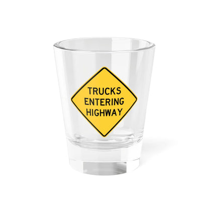 FDOT Road sign - Truck entering highway (Florida) (Road Sign) Shot Glass 1.5oz 1.5oz - Go Mug Yourself