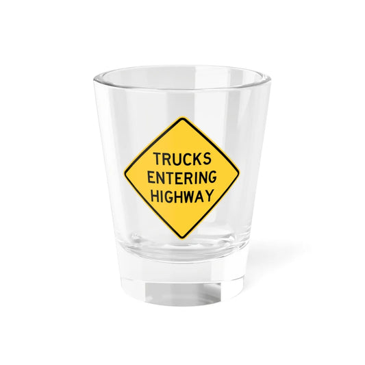 FDOT Road sign - Truck entering highway (Florida) (Road Sign) Shot Glass 1.5oz 1.5oz - Go Mug Yourself