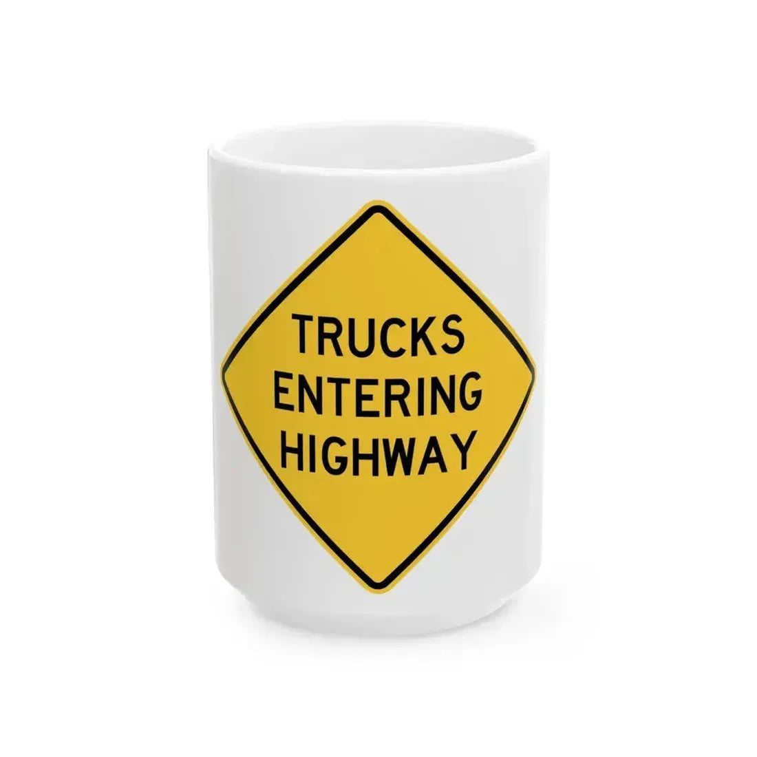 FDOT Road sign - Truck entering highway (Florida) (Road Sign) White Coffee Mug 15oz - Go Mug Yourself